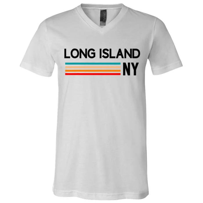 Long Island Ny Souvenir Native Long Islander Map Nyc V-Neck T-Shirt