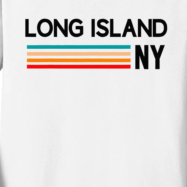 Long Island Ny Souvenir Native Long Islander Map Nyc Kids Long Sleeve Shirt