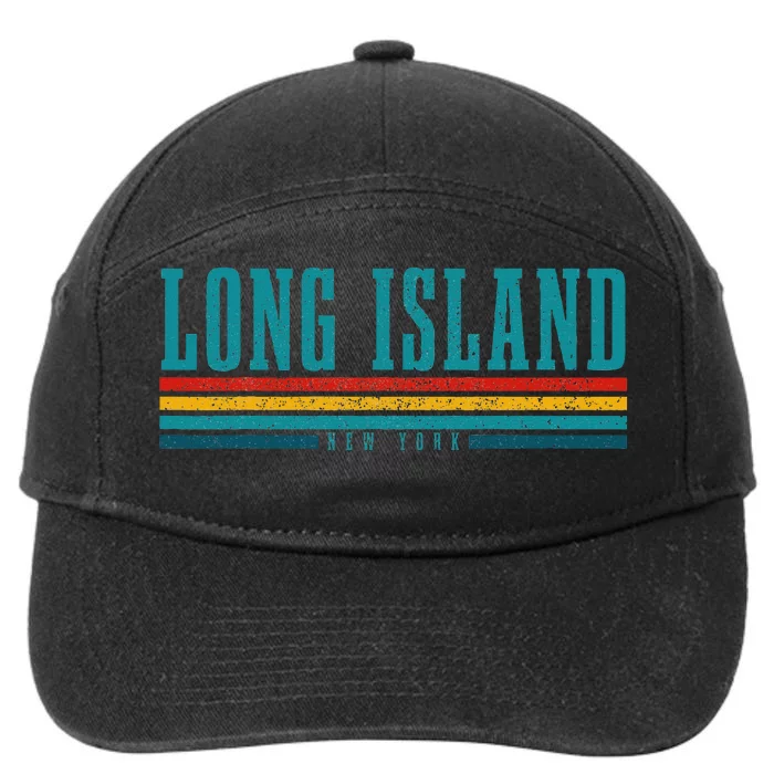 Long Island Ny New York Pride Vintage Long Island 7-Panel Snapback Hat