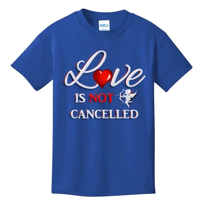 Love Is Not Cancelled Gift Happy Valentines Day Gift Kids T-Shirt