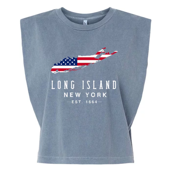 Long Island Ny Souvenir Native Long Islander Map Garment-Dyed Women's Muscle Tee