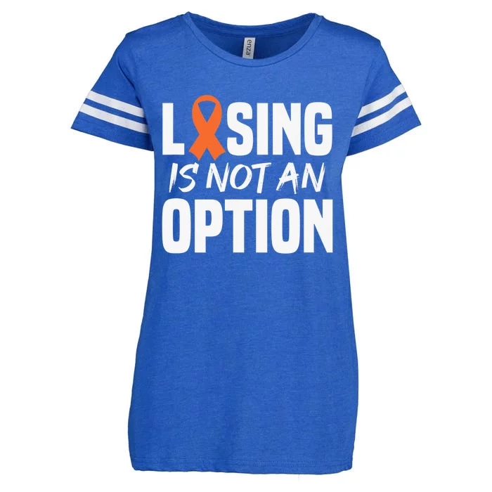 Losing Is Not An Option Leukemia Fighter Warrior Distressed Enza Ladies Jersey Football T-Shirt