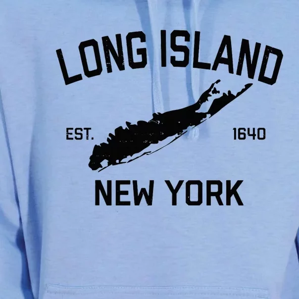 Long Island Ny Souvenir Native Long Islander Map Nyc Unisex Surf Hoodie