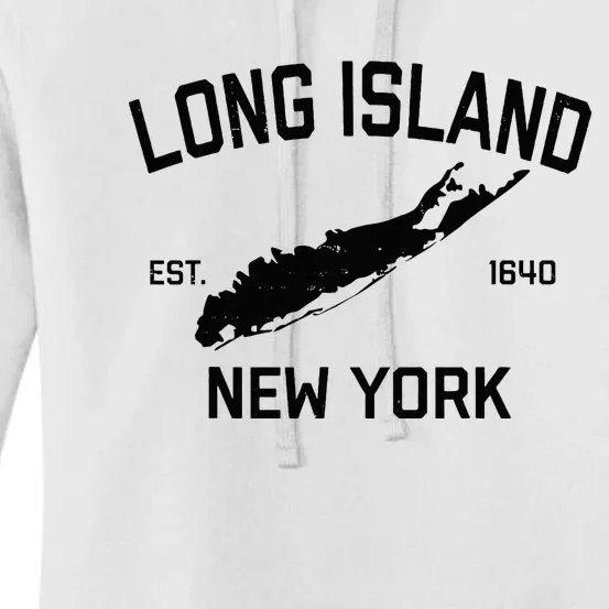 Long Island Ny Souvenir Native Long Islander Map Nyc Women's Pullover Hoodie