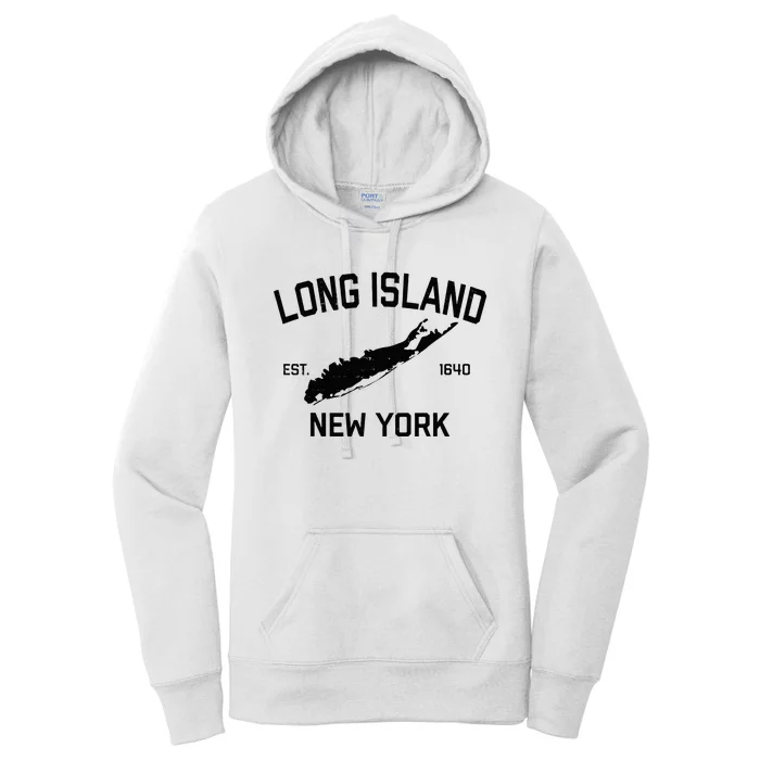 Long Island Ny Souvenir Native Long Islander Map Nyc Women's Pullover Hoodie