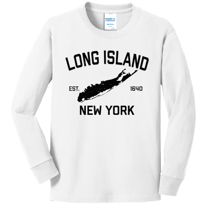 Long Island Ny Souvenir Native Long Islander Map Nyc Kids Long Sleeve Shirt