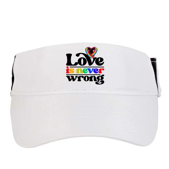 Love Is Never Wrong Lgbtq Diversity Rainbow Pride Gay Queer Funny Gift Adult Drive Performance Visor