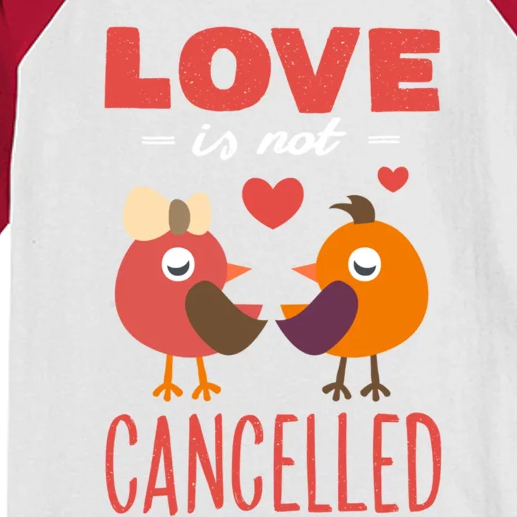 Love Is Not Cancelled Cute Gift Outfit With Love Birds Meaningful Gift Kids Colorblock Raglan Jersey