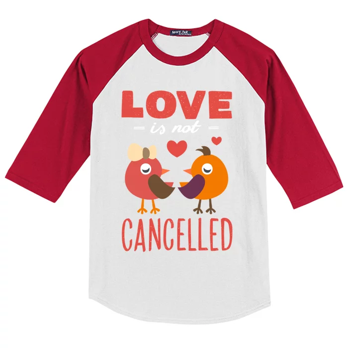 Love Is Not Cancelled Cute Gift Outfit With Love Birds Meaningful Gift Kids Colorblock Raglan Jersey