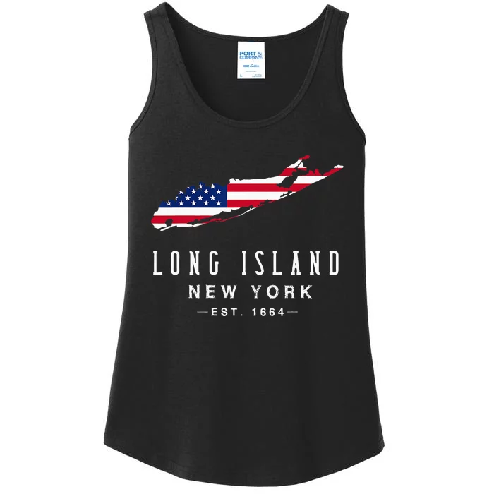 Long Island NY Souvenir Tee Native Long Islander Map NYC Ladies Essential Tank