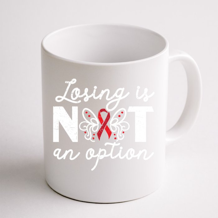 Losing Is Not An Option Brain Aneurysm Aneurysm Awareness Gift Front & Back Coffee Mug