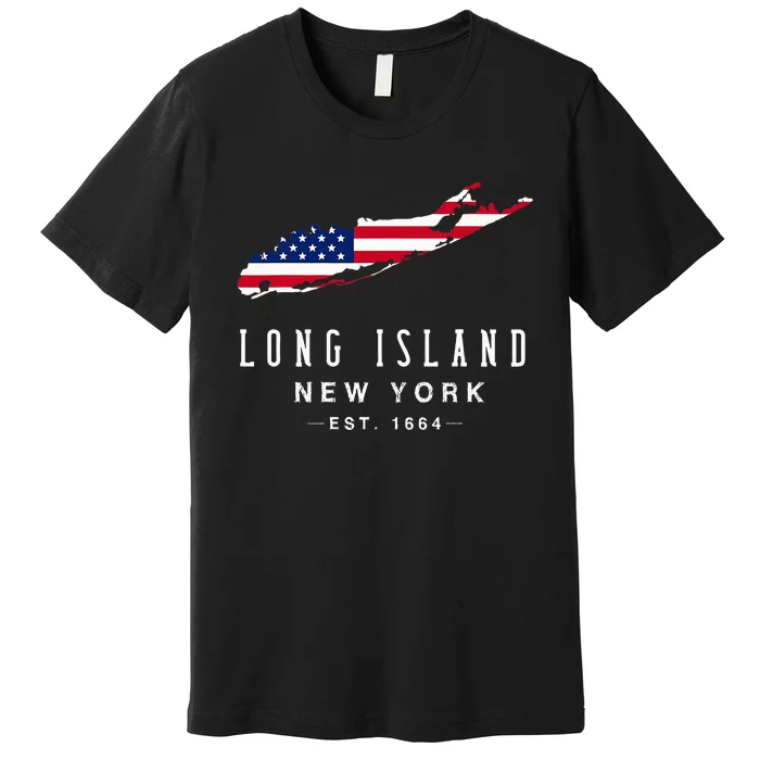 Long Island Ny Souvenir Native Long Islander Map Nyc Premium T-Shirt