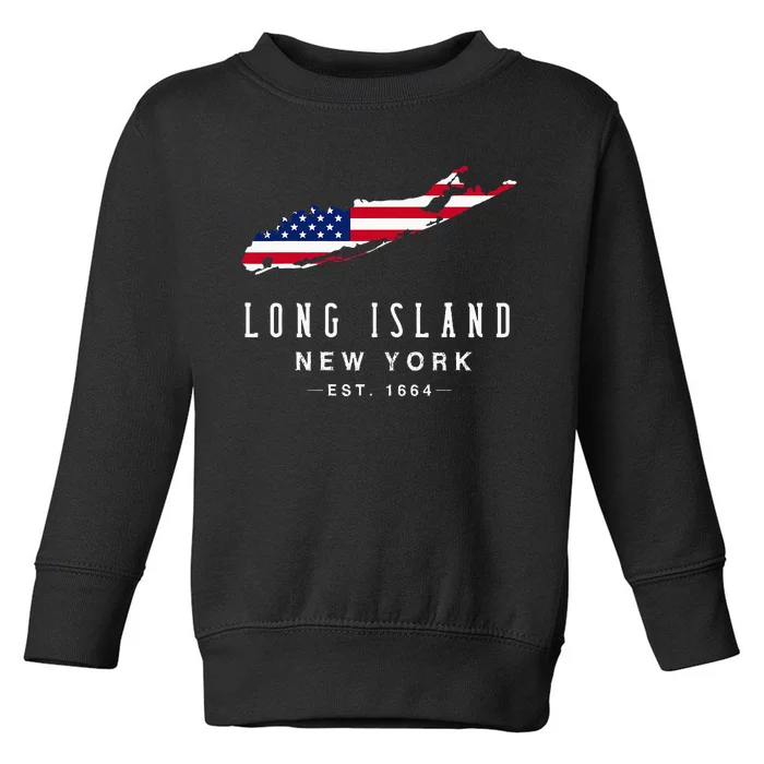 Long Island Ny Souvenir Native Long Islander Map Nyc Toddler Sweatshirt