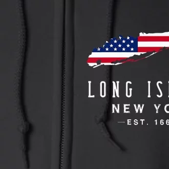 Long Island Ny Souvenir Native Long Islander Map Nyc Full Zip Hoodie