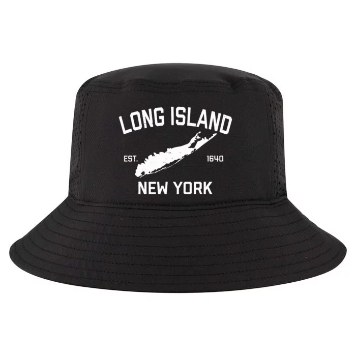 Long Island Ny Souvenir Native Long Islander Map Nyc Cool Comfort Performance Bucket Hat