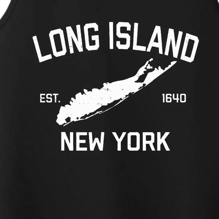 Long Island Ny Souvenir Native Long Islander Map Nyc Performance Tank