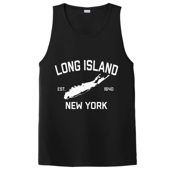 Long Island Ny Souvenir Native Long Islander Map Nyc Performance Tank