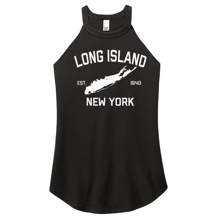 Long Island Ny Souvenir Native Long Islander Map Nyc Women’s Perfect Tri Rocker Tank