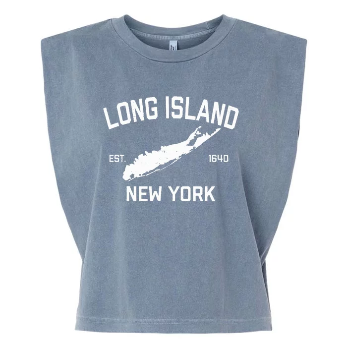 Long Island Ny Souvenir Native Long Islander Map Nyc Garment-Dyed Women's Muscle Tee