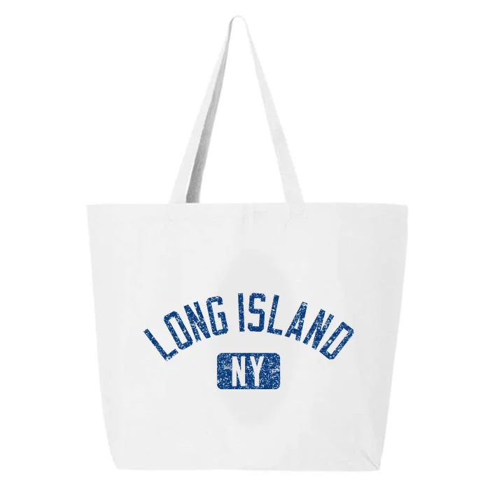 Long Island Ny Arched Text Distressed Dark 25L Jumbo Tote