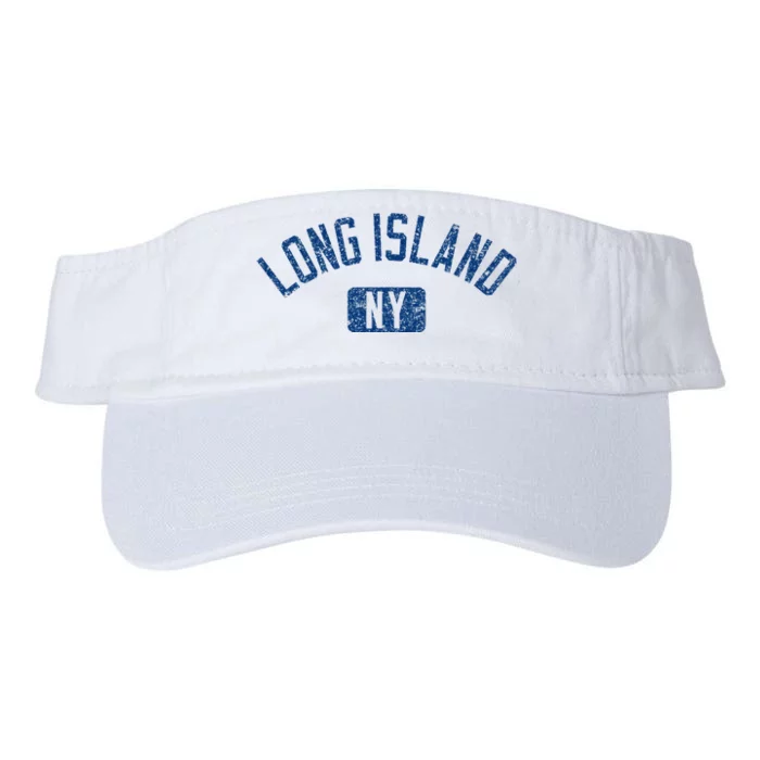 Long Island Ny Arched Text Distressed Dark Valucap Bio-Washed Visor