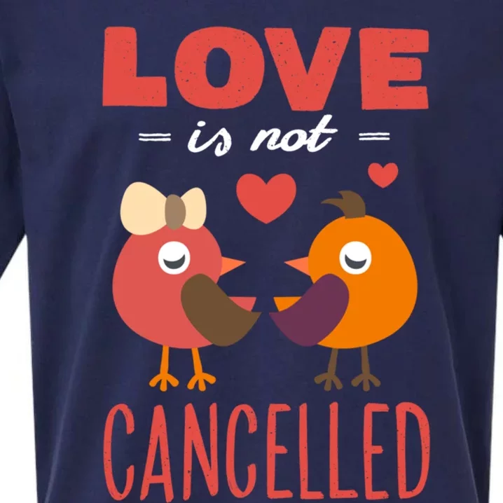 Love Is Not Cancelled Gift Outfit With Love Birds Gift Sueded Cloud Jersey T-Shirt