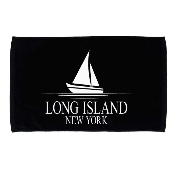 Long Island New York Sailboat White Print Microfiber Hand Towel