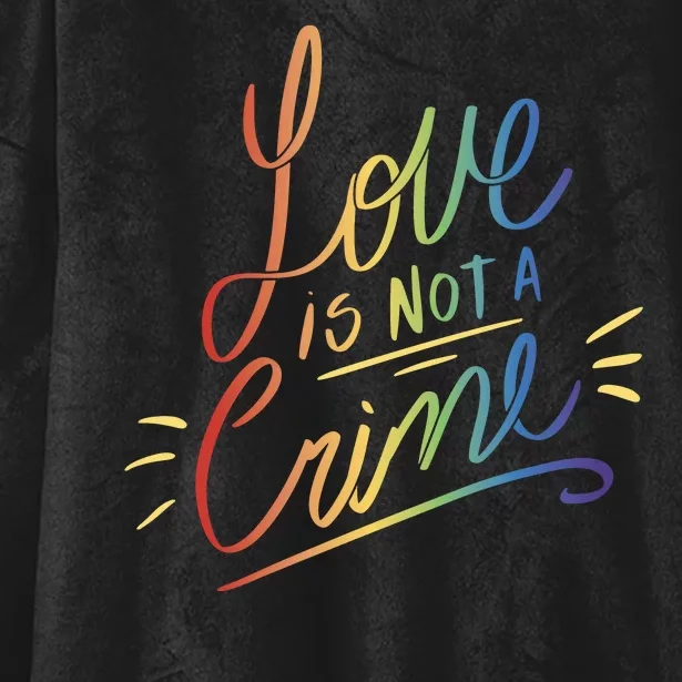 Love Is Not A Crime LGBTQ Pride Month Hooded Wearable Blanket