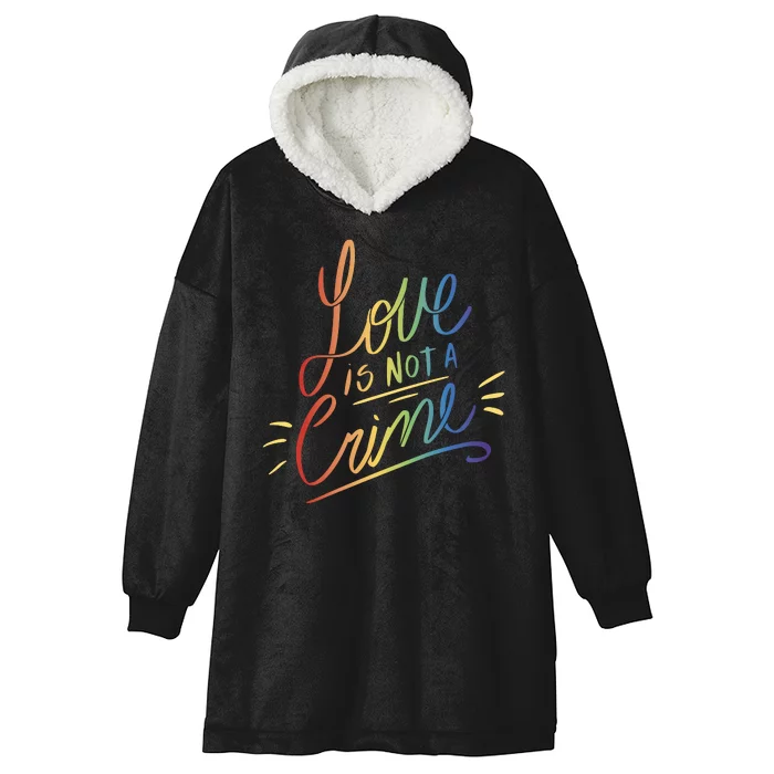 Love Is Not A Crime LGBTQ Pride Month Hooded Wearable Blanket