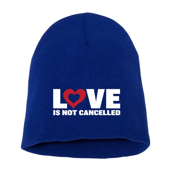 Love Is Not Cancelled Funny Gift Short Acrylic Beanie