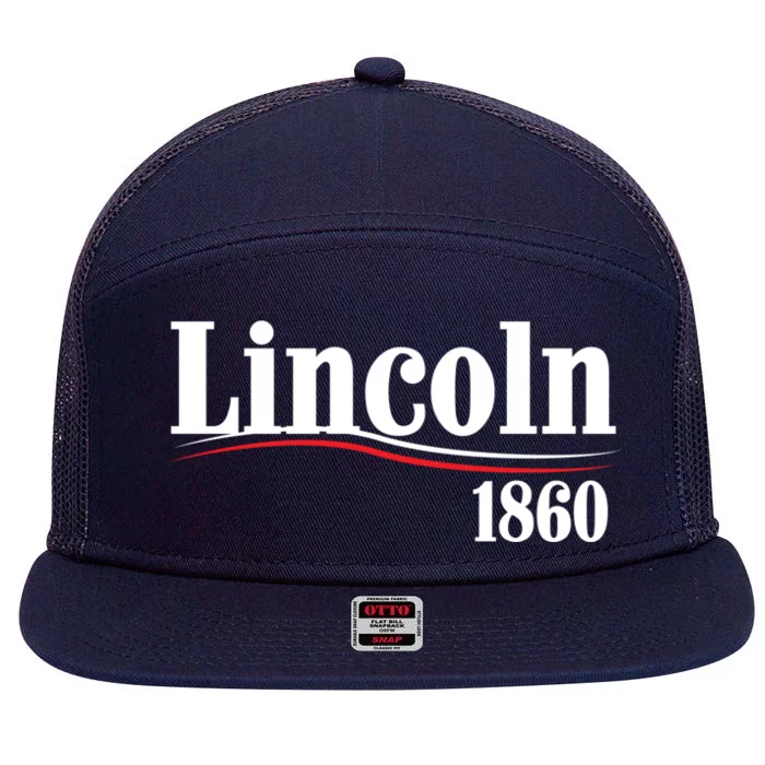 Lincoln 1860 For President 7 Panel Mesh Trucker Snapback Hat