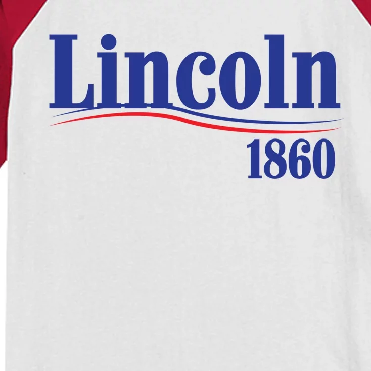 Lincoln 1860 For President Kids Colorblock Raglan Jersey