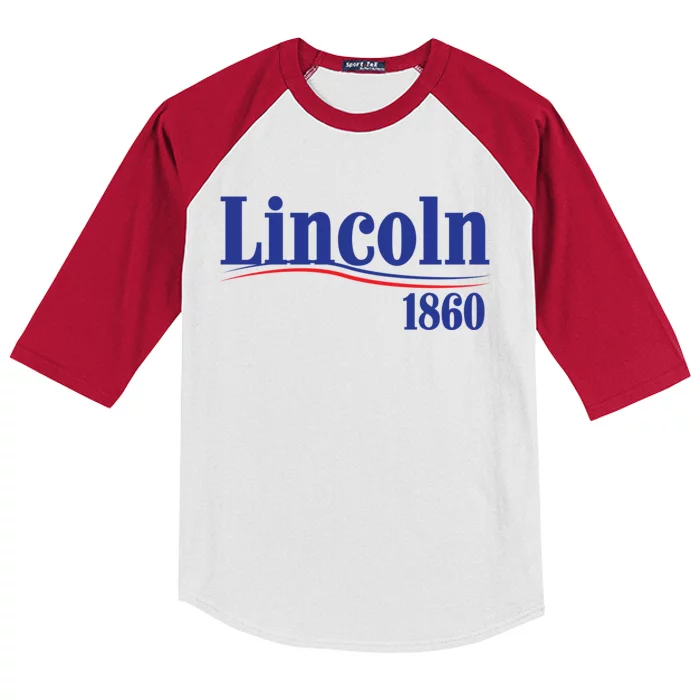 Lincoln 1860 For President Kids Colorblock Raglan Jersey