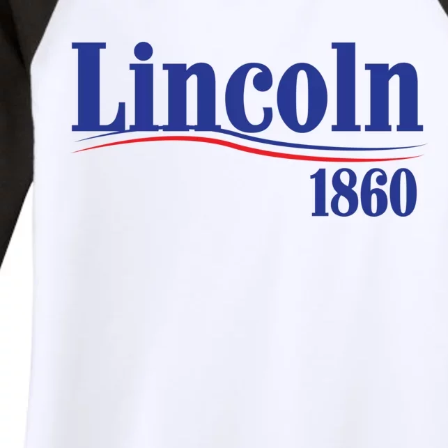 Lincoln 1860 For President Women's Tri-Blend 3/4-Sleeve Raglan Shirt