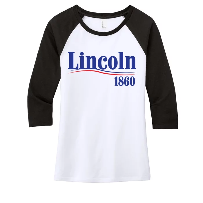 Lincoln 1860 For President Women's Tri-Blend 3/4-Sleeve Raglan Shirt