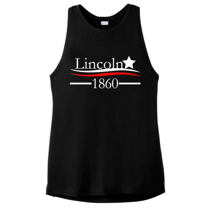 Lincoln 1860 President Logo Ladies Tri-Blend Wicking Tank