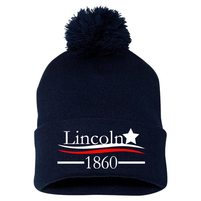 Lincoln 1860 President Logo Pom Pom 12in Knit Beanie