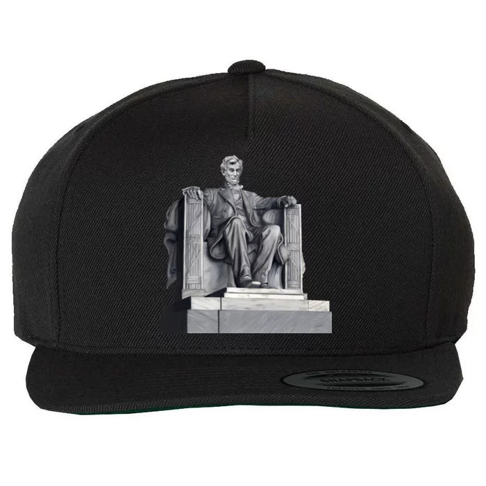 Lincoln Memorial Statue Wool Snapback Cap