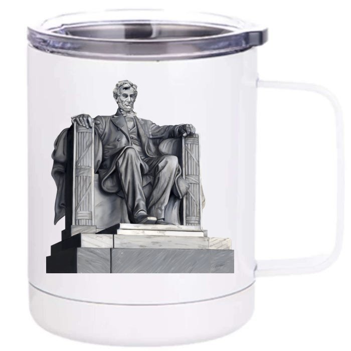 Lincoln Memorial Statue Front & Back 12oz Stainless Steel Tumbler Cup