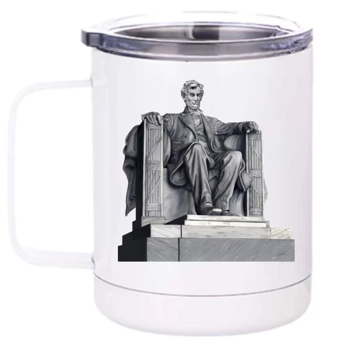 Lincoln Memorial Statue Front & Back 12oz Stainless Steel Tumbler Cup