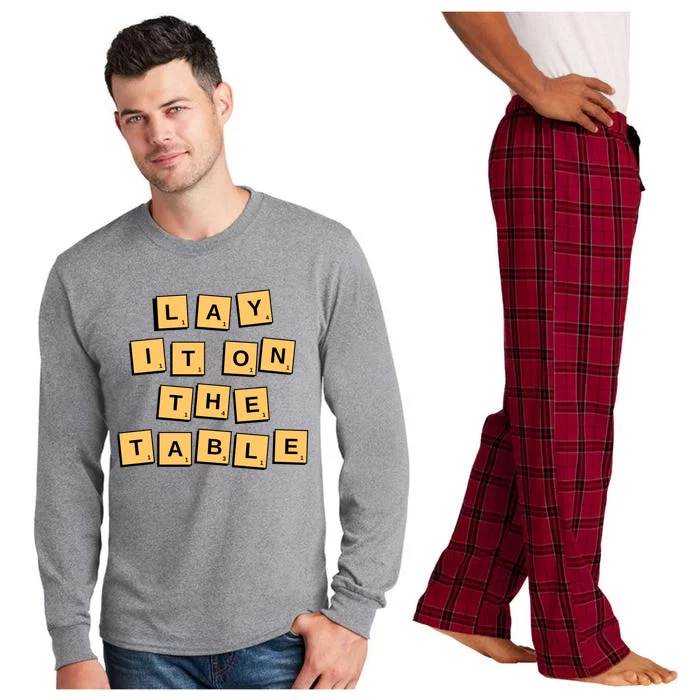 Lay It On The Table Motivational Quote Long Sleeve Pajama Set