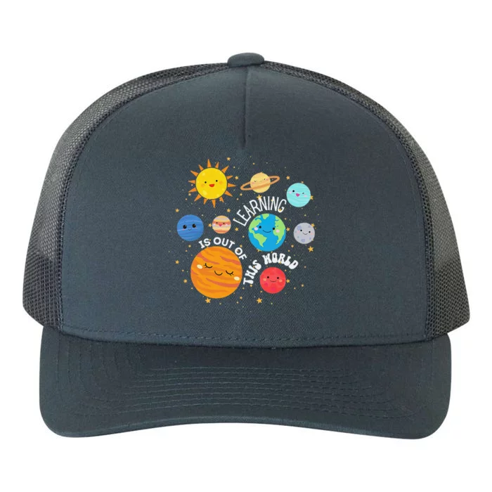 Learning Is Out Of This World Space Planets Teacher Student Yupoong Adult 5-Panel Trucker Hat