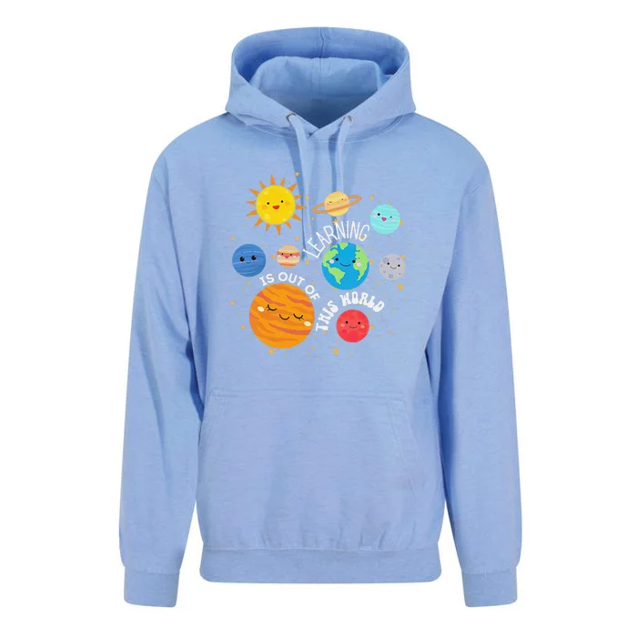 Learning Is Out Of This World Space Planets Teacher Student Unisex Surf Hoodie