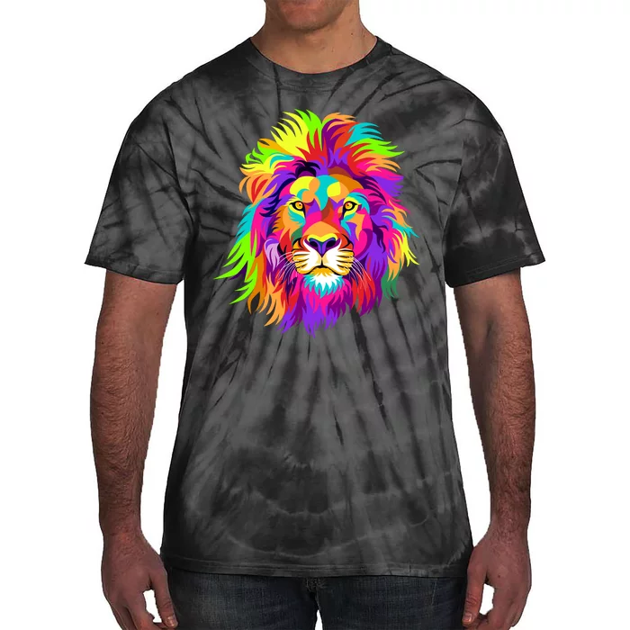 Lion Abstract Portrait Colorful Head Tie-Dye T-Shirt