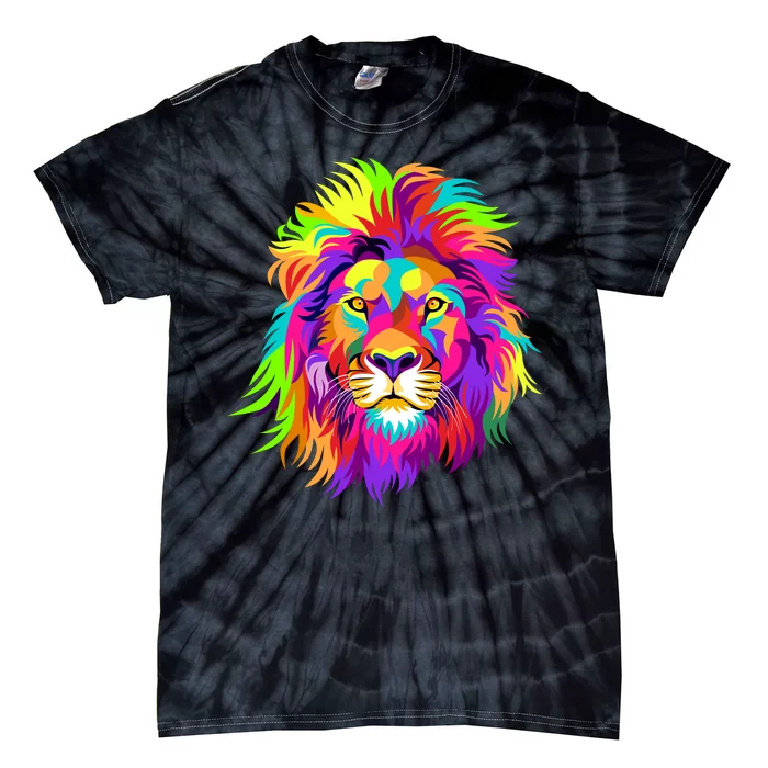 Lion Abstract Portrait Colorful Head Tie-Dye T-Shirt