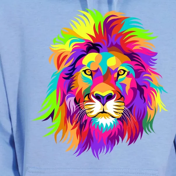 Lion Abstract Portrait Colorful Head Unisex Surf Hoodie