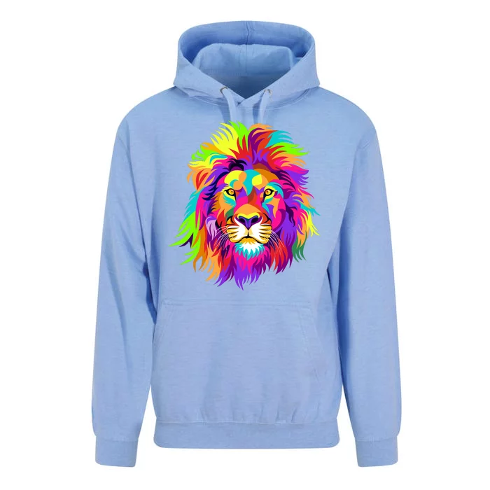 Lion Abstract Portrait Colorful Head Unisex Surf Hoodie