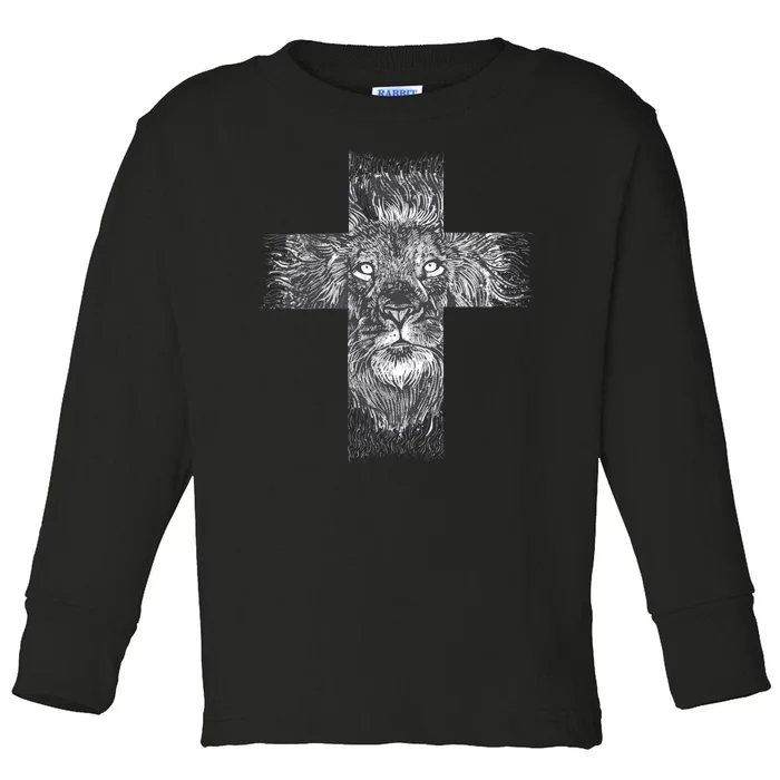 Lion Cross Toddler Long Sleeve Shirt