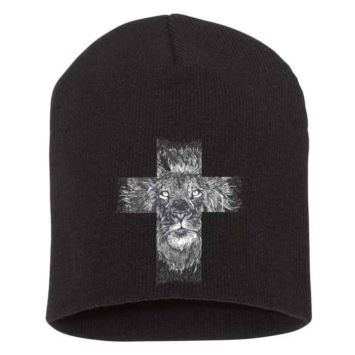 Lion Cross Short Acrylic Beanie