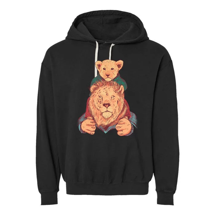 Lion Father And Son Garment-Dyed Fleece Hoodie